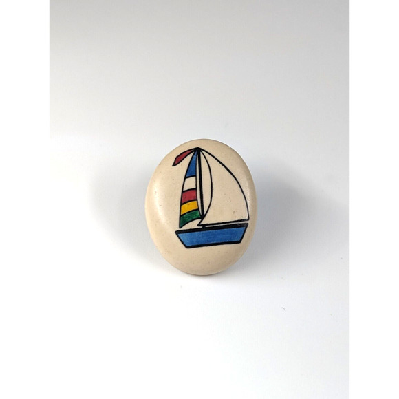 VTG Foxlore Come Sail Away Sailboat Pin Hand Painted Brookfield Wisconsin - Picture 7 of 7